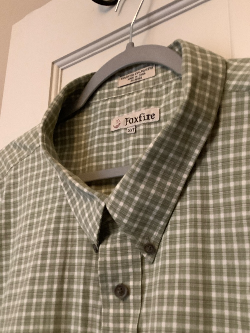 Foxfire Green Windowpane Short-Sleeve Button-Down Shirt - Picture 4 of 7